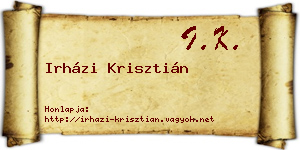 Irházi Krisztián névjegykártya